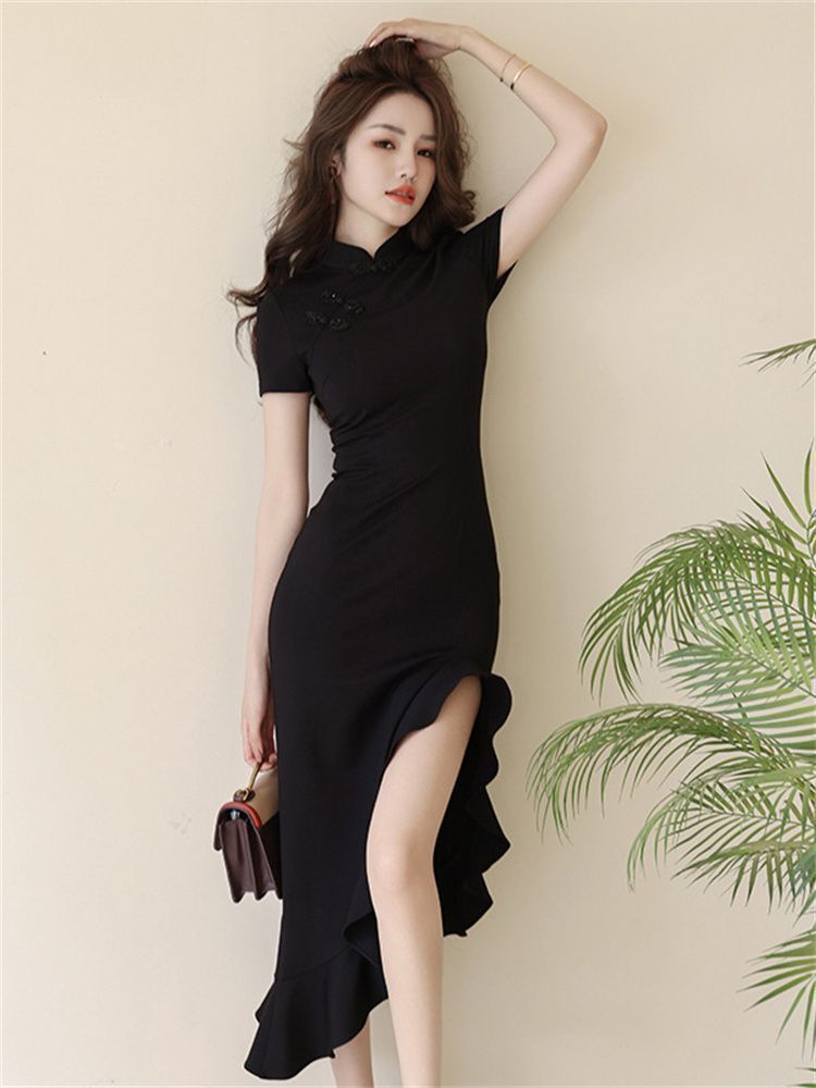 Improved Cheongsam Long Dress Women