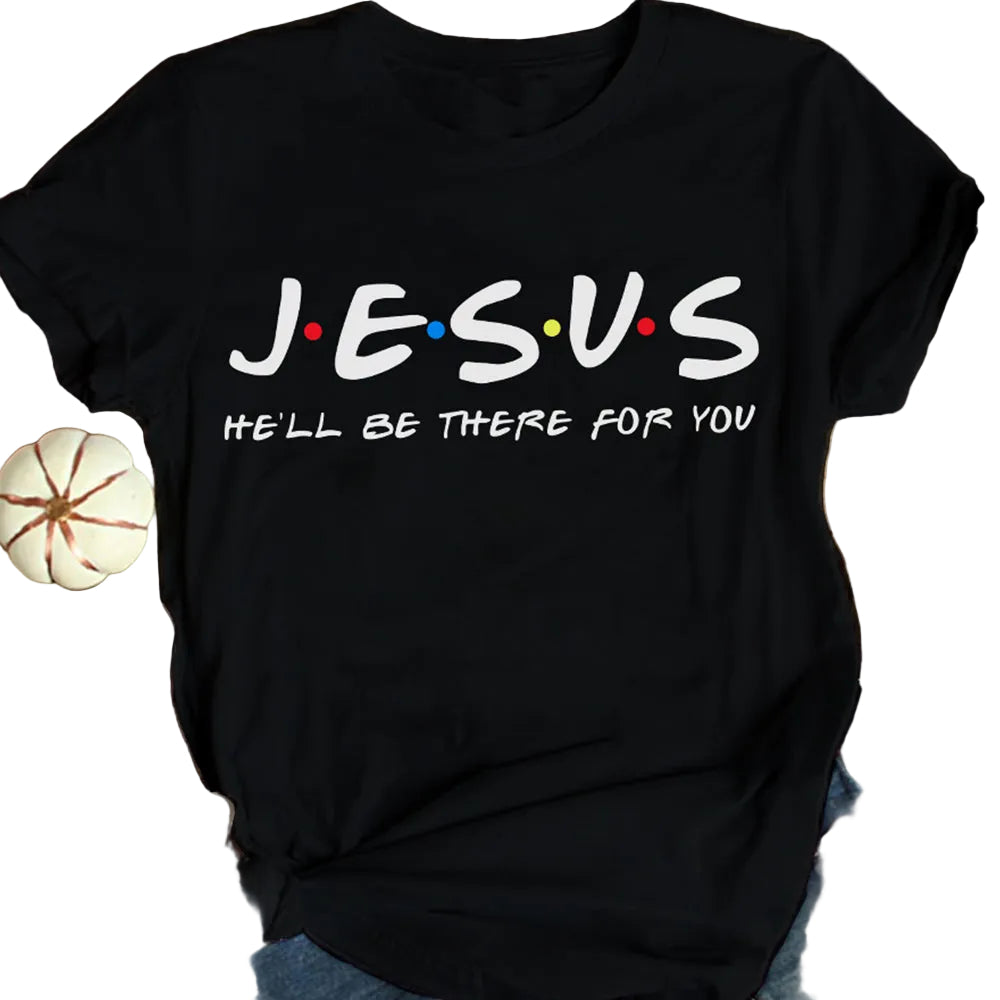 Vista lateral de camiseta de algodón estampada